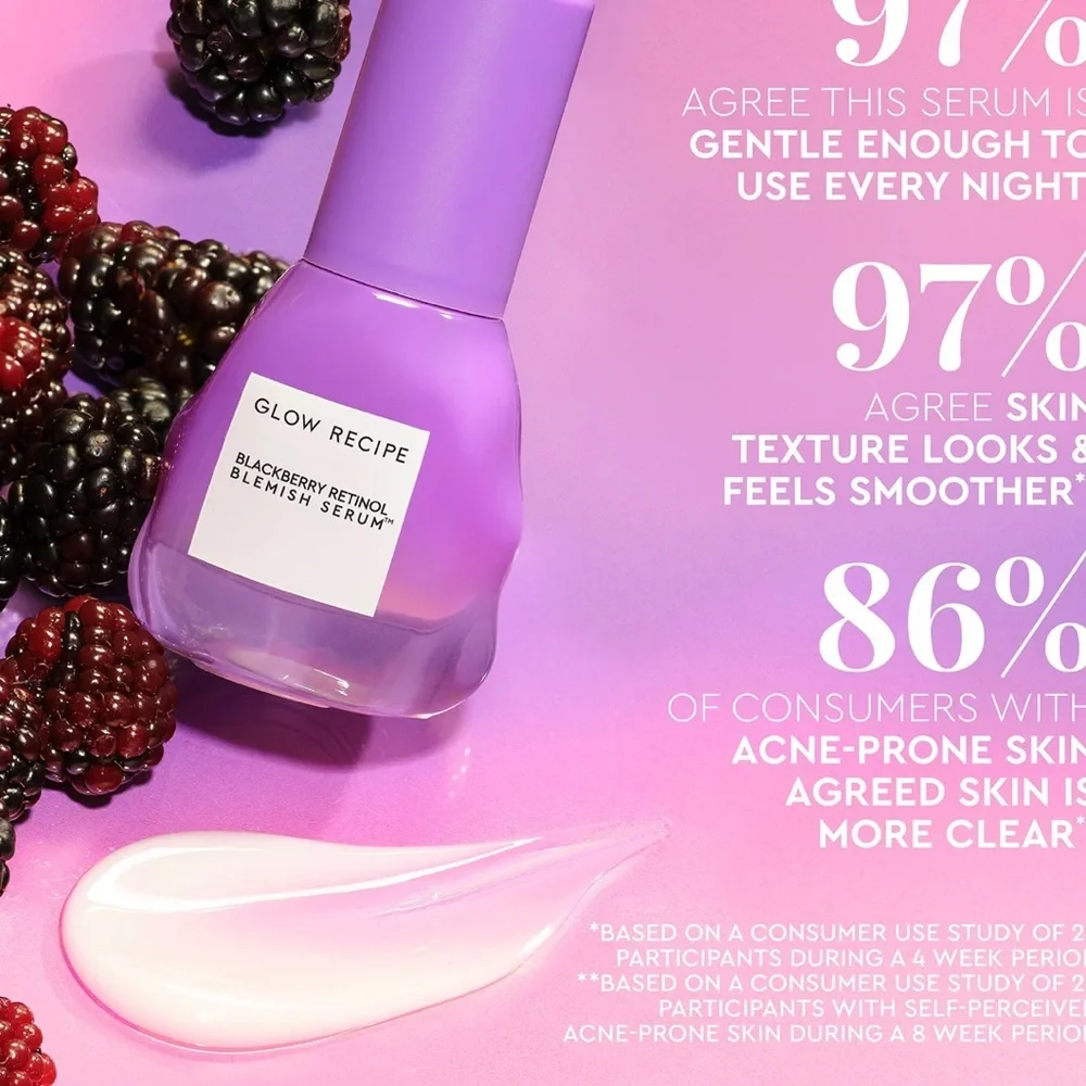 NEW Glow Recipe Blackberry Retinol Blemish Serum
